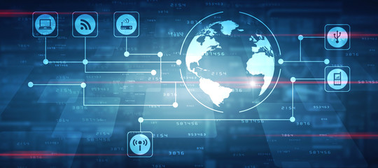 Digital Abstract technology background,2d illustration