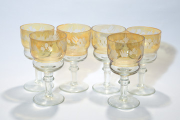 wine glasses on a white background