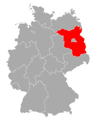 Karte von Brandenburg in Deutschland