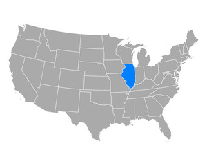 Karte von Illinois in USA