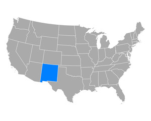 Karte von New Mexico in USA