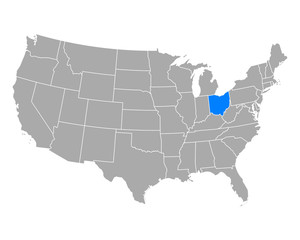 Karte von Ohio in USA