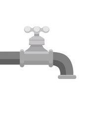 Vector illustration of faucet and a falling drop of water