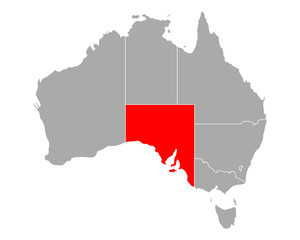 Fototapeta premium Karte von South Australia in Australien