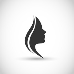 Beautiful female face logo template vector