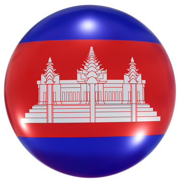 Cambodia national flag button