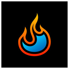 Fire logo vector, Flame logo design template, Icon symbol, Creative design