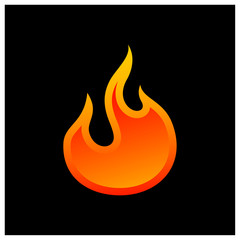 Fire logo vector, Flame logo design template, Icon symbol, Creative design