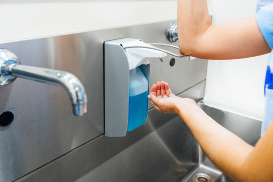 Doctor washing hands before operating. Hospital Concept.