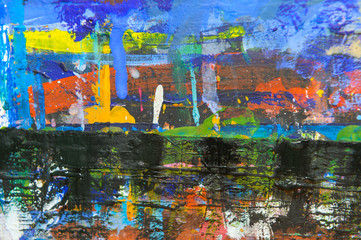 Obraz na płótnie Canvas macro close up of different color oil paint