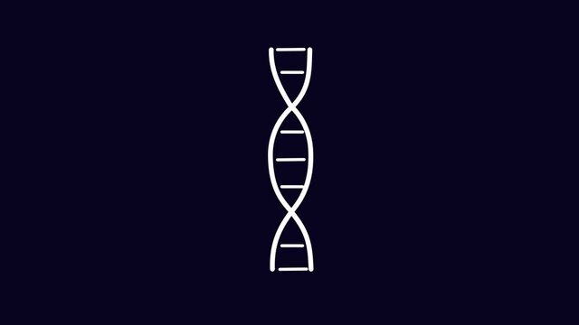 DNA. Genetics, animation with the alpha channel enabled. Cartoon