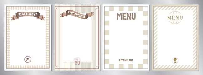 Fotobehang Brown classic, retro, vintage restaurant menu templates - A4 format (210x297 mm) © PX Media