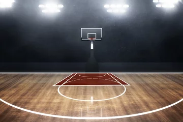 Fotobehang Professional basketball court arena background © fotokitas