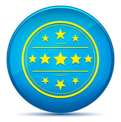 Premium badge icon modern flat cyan blue round button