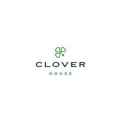 clover house home leaf three logo vector download