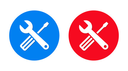 Tools icon flat trendy round button set