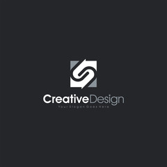 Obraz premium S creative logo in Black Background. Initial S letter