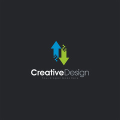 Vector Icon Logo TOP AND BOTTOM icon Business Template Abstract Design