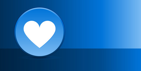 Heart icon glassy modern blue button abstract background