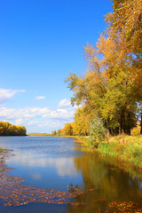 autumn landscape with river