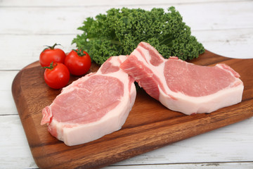 厚切りの豚肉