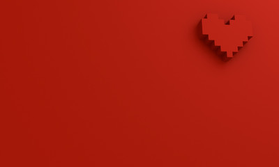 Obraz premium 3D pixel heart shape wallpaper background 
