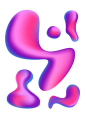 Composition of isolated modern blob shapes. Abstract background with liquid fluids. Graphic template for web