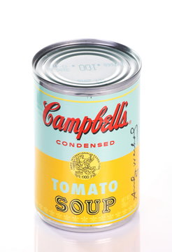  Limited Edition Can Of Campbell's Tomato Soup Produced In Collaboration With The Andy Warhol Foundation, Photographed On April 29, 2014 In Bracknell, England