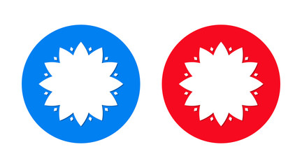 Leafy flower icon flat trendy round button set