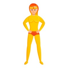 Woman superhero icon. Cartoon of woman superhero vector icon for web design isolated on white background