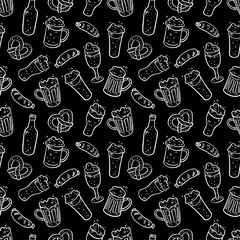 Seamless background of different beer