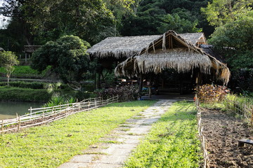 東南アジア、タイ、チェンマイの山岳民族村