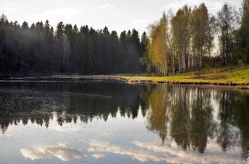 Fototapeta na wymiar Vorya river at Abramtsevo colony. Russia