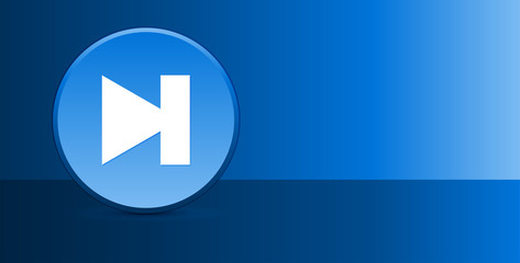 Next track icon glassy modern blue button abstract background