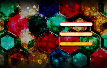 Hamburger menu bar icon abstract 3d colorful hexagon isometric design illustration background