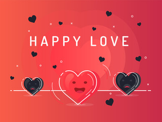 Happy love and insight concept with heart.