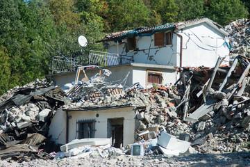 City destroyed by an earthquake