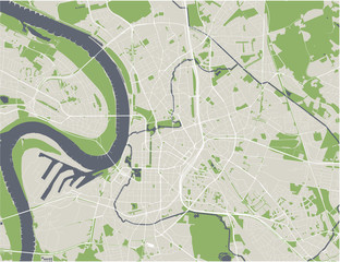map of the city of Dusseldorf, Germany