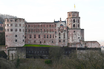 Fototapeta na wymiar a medieval castle in Heidelberg, germany