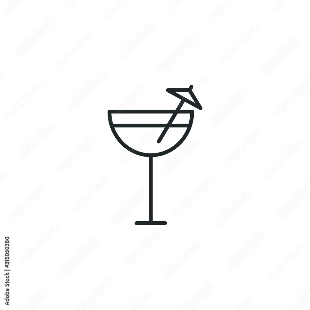 Poster cocktail icon template color editable. cocktail symbol vector sign isolated on white background illu