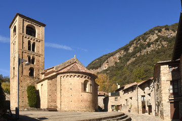 Fototapeta na wymiar Romanesque church of Sant Cristofor in Beget, Alta Garrotxa, Girona, Spain