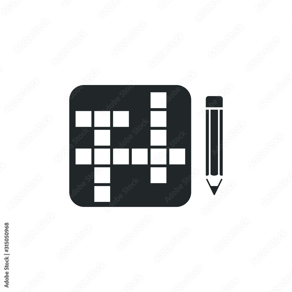 Poster crossword icon template color editable. crossword symbol vector sign isolated on white background il