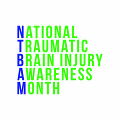 Obraz premium Vector illustration on the theme of National Traumatic Brain Injury awareness month of March.
