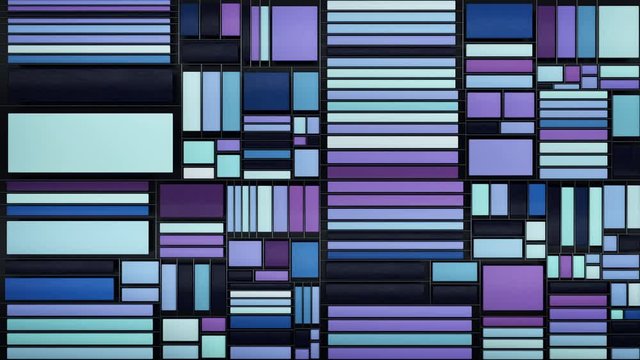 Abstract 3d render background made of dynamic rectangular shapes and thin lines. Simple geometric forms. Loopable sequence. 