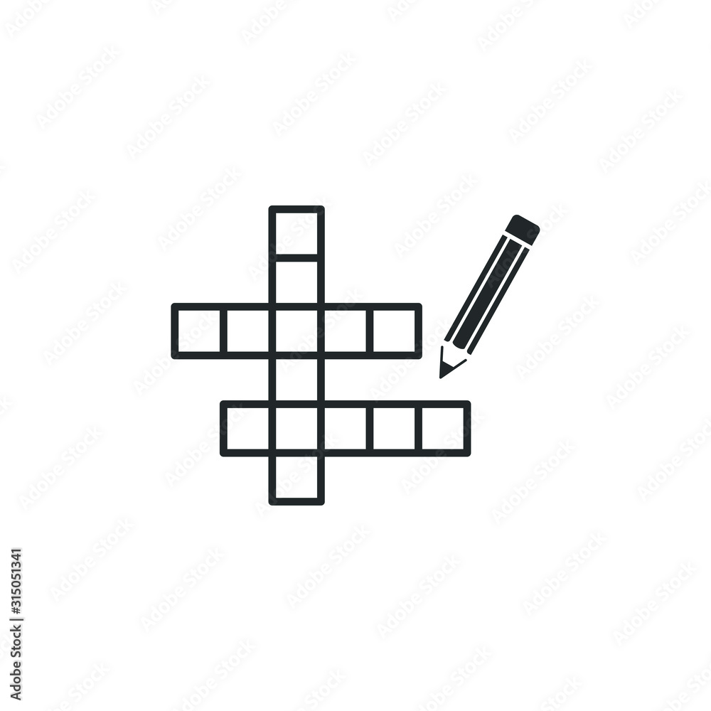 Poster crossword icon template color editable. crossword symbol vector sign isolated on white background il