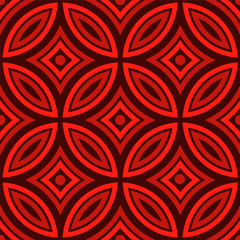 Seamless pattern, Chinese New Year pattern elements, waves, flowers and vintage style, red and black color for banner, poster and design background