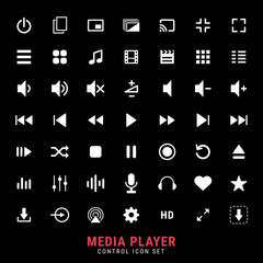 Excellent media player control icon set