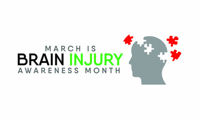 Vector illustration on the theme of National Traumatic Brain Injury awareness month of March.