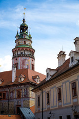 Fototapeta na wymiar Castle and historic architectures in Krumlov
