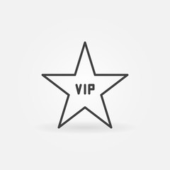 VIP Star vector concept icon or symbol in thin line style